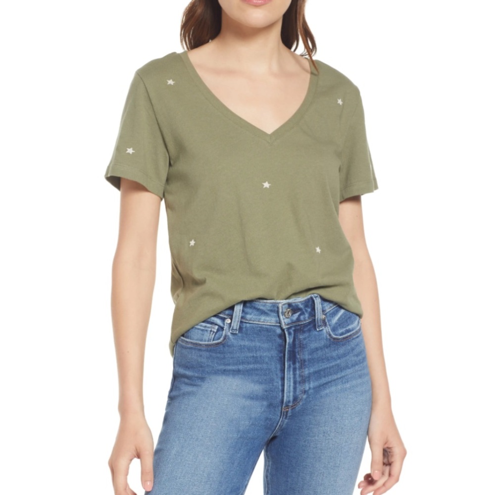 Rails Cara V Neck with embroidered stars